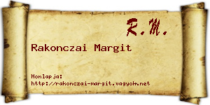 Rakonczai Margit névjegykártya